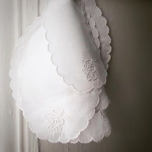 Antique Linen Embroidered Dresser Set